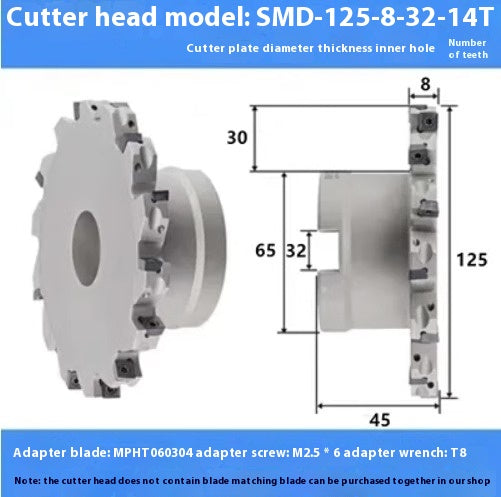 2079-CNC sleeve SMD side and face milling cutterhead CNC indexable chip SMC cutterhead T-slot grooving MPHT06 Shandong Denso Pricision Tools Co.,Ltd.